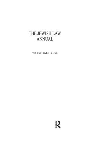 Jewish Law Annual Volume 21 de Benjamin Porat