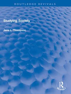 Studying Society de Jane L. Thompson