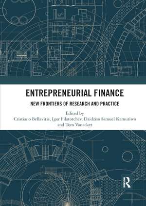 Entrepreneurial Finance: New Frontiers of Research and Practice de Cristiano Bellavitis