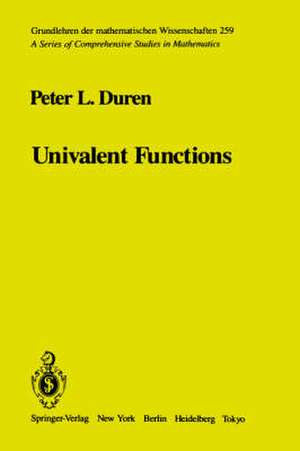 Univalent Functions de P. L. Duren