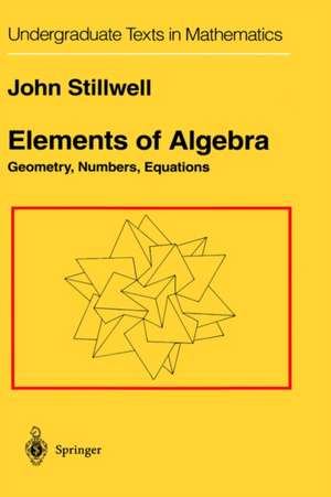 Elements of Algebra: Geometry, Numbers, Equations de John Stillwell