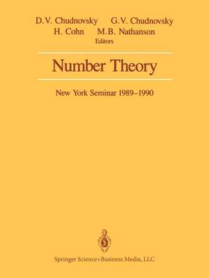 Number Theory: New York Seminar 1989–1990 de David V. Chudnovsky