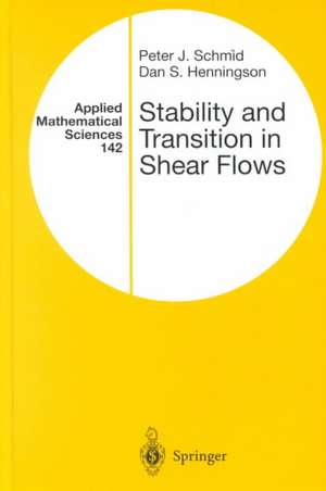 Stability and Transition in Shear Flows de Peter J. Schmid