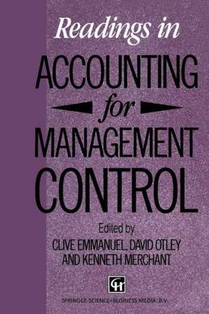 Readings in Accounting for Management Control de David Otley and Kenneth Merchant Clive Emmanuel