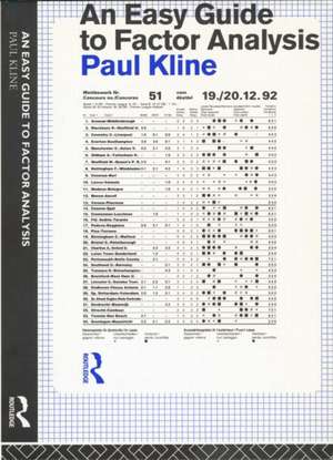 An Easy Guide to Factor Analysis de Paul Kline