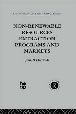 Non-Renewable Resources Extraction Programs and Markets de J. Hartwick