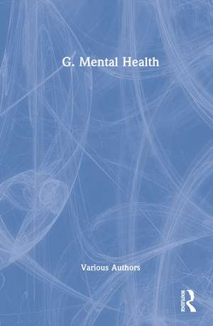 G. Mental Health: Mental Health de Various Authors