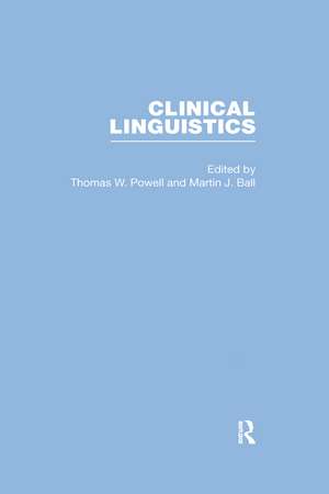 Clinical Linguistics de Thomas W. Powell