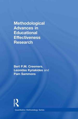 Methodological Advances in Educational Effectiveness Research de Bert Creemers