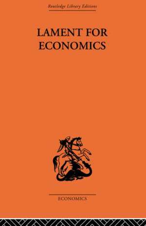 Lament for Economics de Barbara Wooton