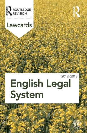 English Legal System Lawcards 2012-2013 de Routledge