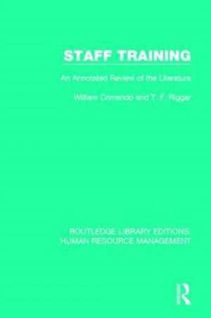 Staff Training: An Annotated Review of the Literature de William Crimando