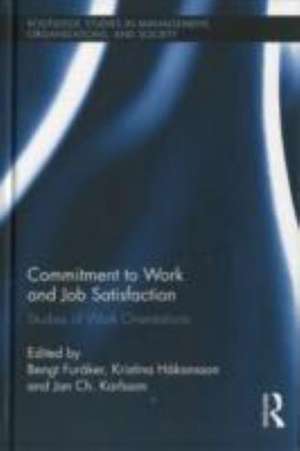 Commitment to Work and Job Satisfaction: Studies of Work Orientations de Bengt Furåker