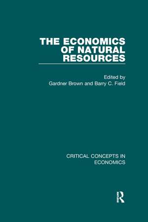 The Economics of Natural Resources de Barry Field