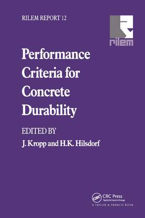 Performance Criteria for Concrete Durability de H. Hilsdorf