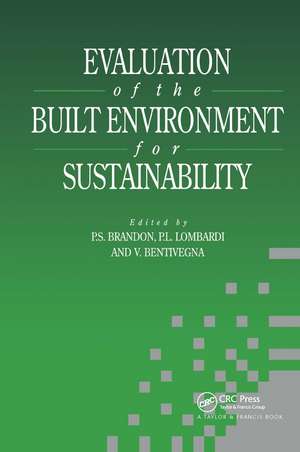 Evaluation of the Built Environment for Sustainability de Vicenzo Bentivegna