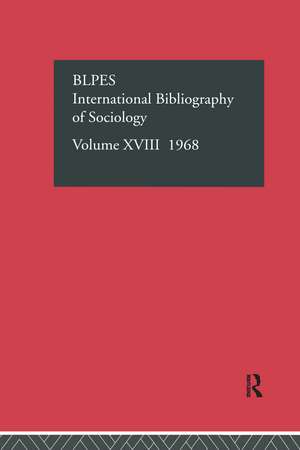 IBSS: Sociology: 1968 Vol 18 de International Committee for Social Science Information and Documentation