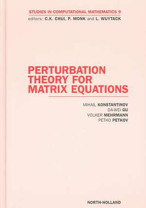 Perturbation Theory for Matrix Equations de M. Konstantinov