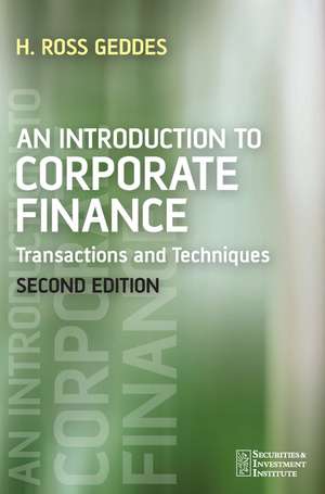 An Introduction to Corporate Finance – Transactions and Techniques 2e de HR Geddes