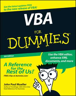 VBA For Dummies 5e de JP Mueller