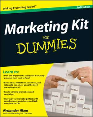 Marketing Kit for Dummies 3e +CD de A Hiam