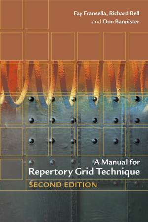 A Manual for Repertory Grid Technique 2e de F Fransella