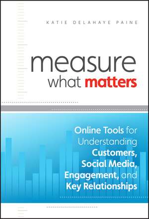 Measure What Matters – Online Tools For Understanding Customers, Social Media, Engagement and Key Relationships de Delahaye Paine