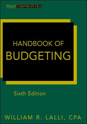 Handbook of Budgeting 6e de WR Lalli