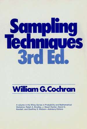 Sampling and Techniques 3e de WG Cochran