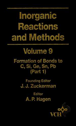 Inorganic Reactions & Methods V 9 – Formation of Bonds to C, Si, Ge, Sn, Pb Pt 1 de JJ Zuckerman