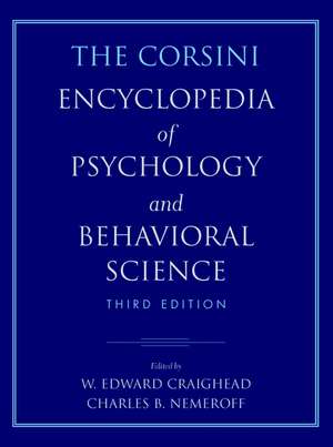 The Corsini Encyclopedia of Psychology & Behavioral Science 3e 4V Set de W Craighead