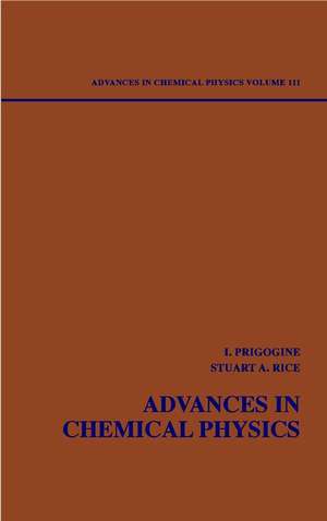 Advances in Chemical Physics V111 de I Prigogine