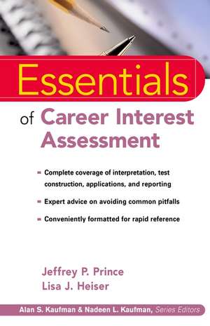 Essentials of Career Interest Assessment de JR Prince