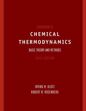 Companion to Chemical Thermodynamics 6e de IM Klotz