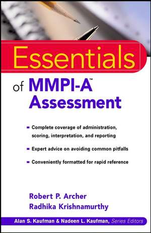 Essentials of MMPI–A Assessment de R Archer