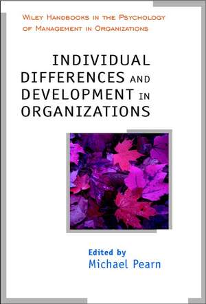 Individual Differences & Development in Organizations de M Pearn