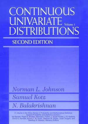 Continuous Univariate Distributions 2e V 1 de NL Johnson