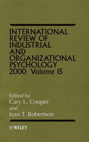 International Review of Industrial & Organizational Psychology 2000 V15 de CL Cooper