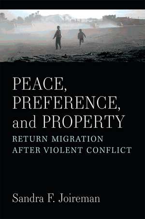 Peace, Preference, and Property: Return Migration after Violent Conflict de Sandra F Joireman