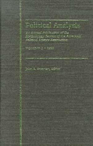 Political Analysis: An Annual Publication of the Methodology Section of the American Political Science Association, Vol. 5 de John R. Freeman