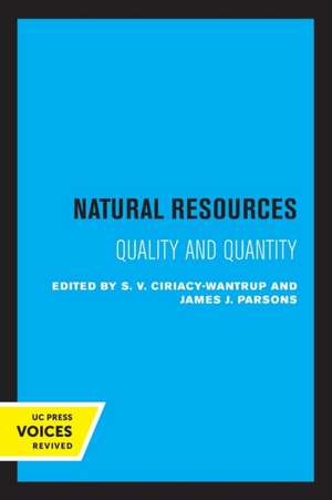 Natural Resources de Siegfried V. Ciriacy-Wantrup