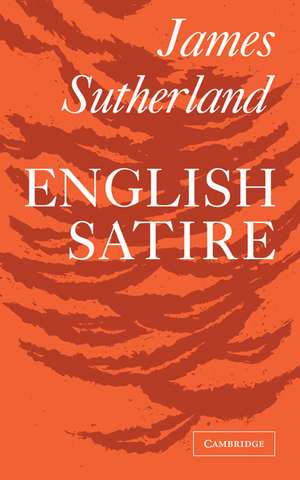 English Satire de James Sutherland