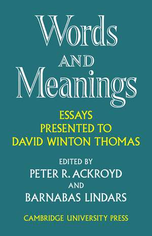 Words and Meanings de Peter R. Ackroyd