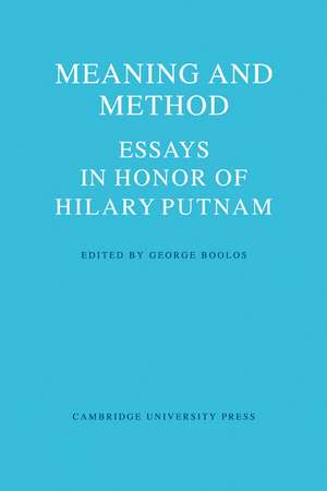 Meaning and Method: Essays in Honor of Hilary Putnam de George Boolos