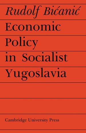 Economic Policy in Socialist Yugoslavia de Rudolf Bicanic