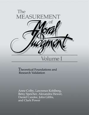 The Measurement of Moral Judgment de Anne Colby