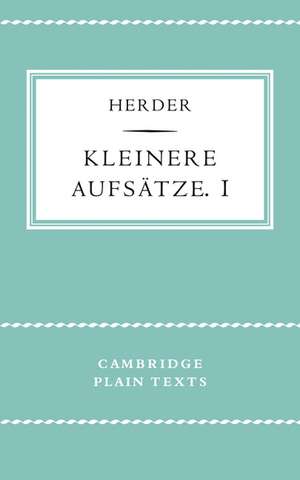 Kleinere Aufsätze I de J. G. Herder