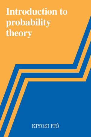 Introduction to Probability Theory de Kiyoshi Ito