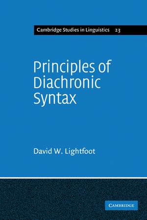 Principles of Diachronic Syntax de Lightfoot