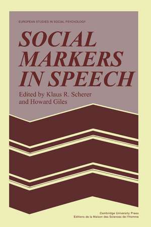 Social Markers in Speech de Klaus Rainer Scherer